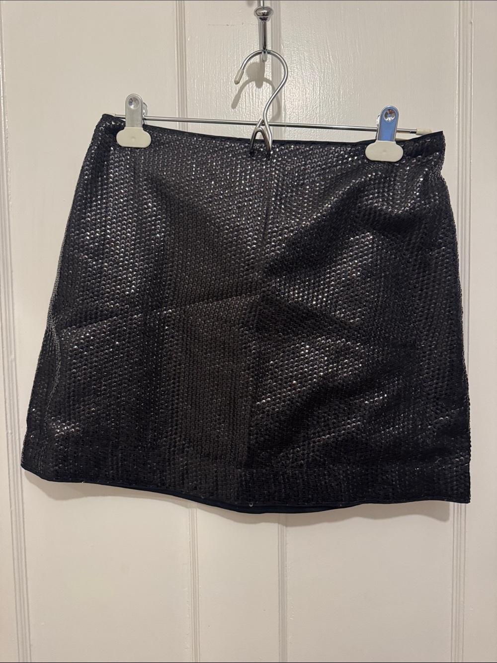 Black sequin mini skirt
